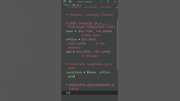 Tuples in Python   Project Location Tracker #coding #code #programming