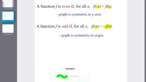 1.3 Symmetry, Even, and Odd Functions