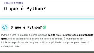 Python Aula 01 - O que é Python