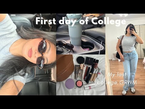 first day of college *senior*☁️GRWM + vlog (choosing my outfit, coffee, early morning, rants)