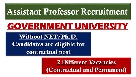 Assistant professor vacancy 2023| Assistant professor recruitment in government university