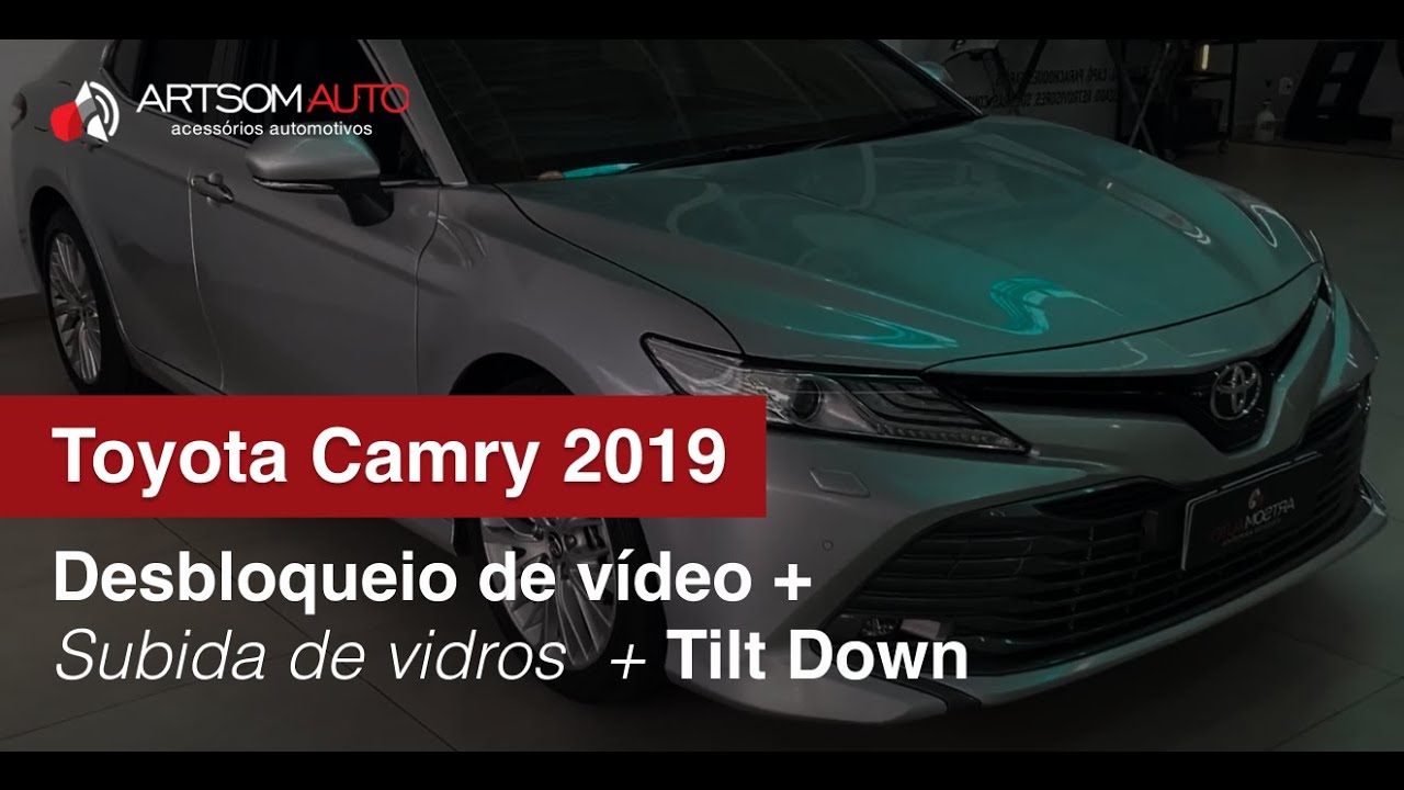 Toyota Camry 2019 - desbloqueio de vídeo em movimento + subida de vidros + tilt down - ArtsomAuto