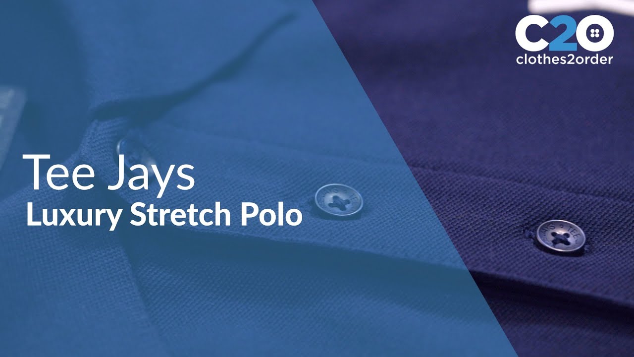 Personalised Polo Shirt | Tee Jays Mens Luxury Stretch Polo