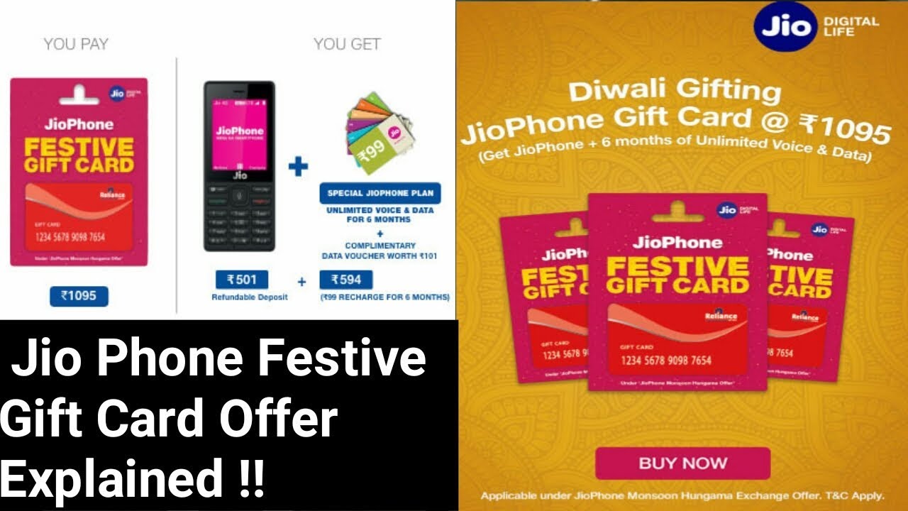Jio Phone Festive / Festival Gift Card Offer | Jio Diwali Gift Card Offer Explained !!