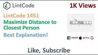 1451 · Maximize Distance to Closest Person   LintCode   Google Interview Question  Java Solution