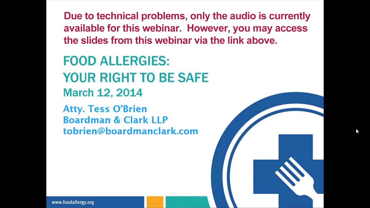 FARE March Webinar   Food Allergies and the Law   Audio Only