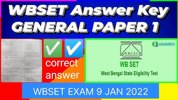 WB SET General paper 1 answer key 9 jan 2021-22 please check the correct answer