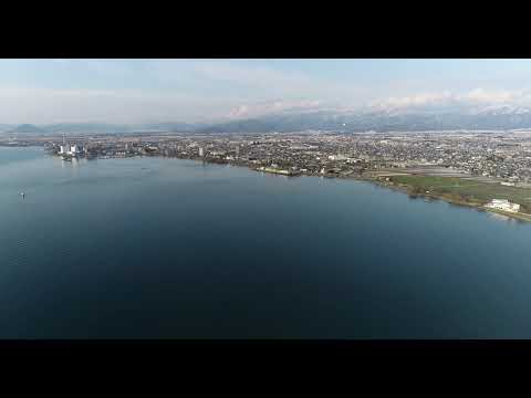 滋賀県・長浜市・田村町湖岸上空空撮