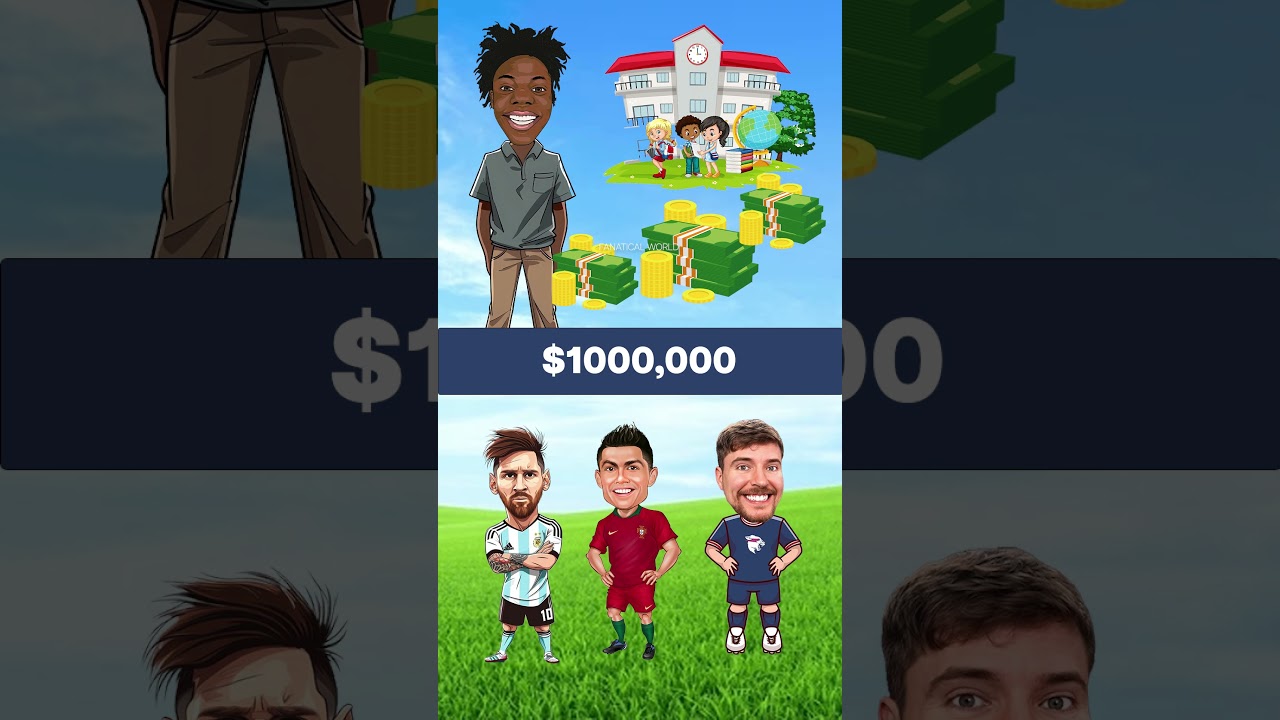 School Surprise with Speed 🤯 Ronaldo, Messi, & MrBeast Donate BIG!