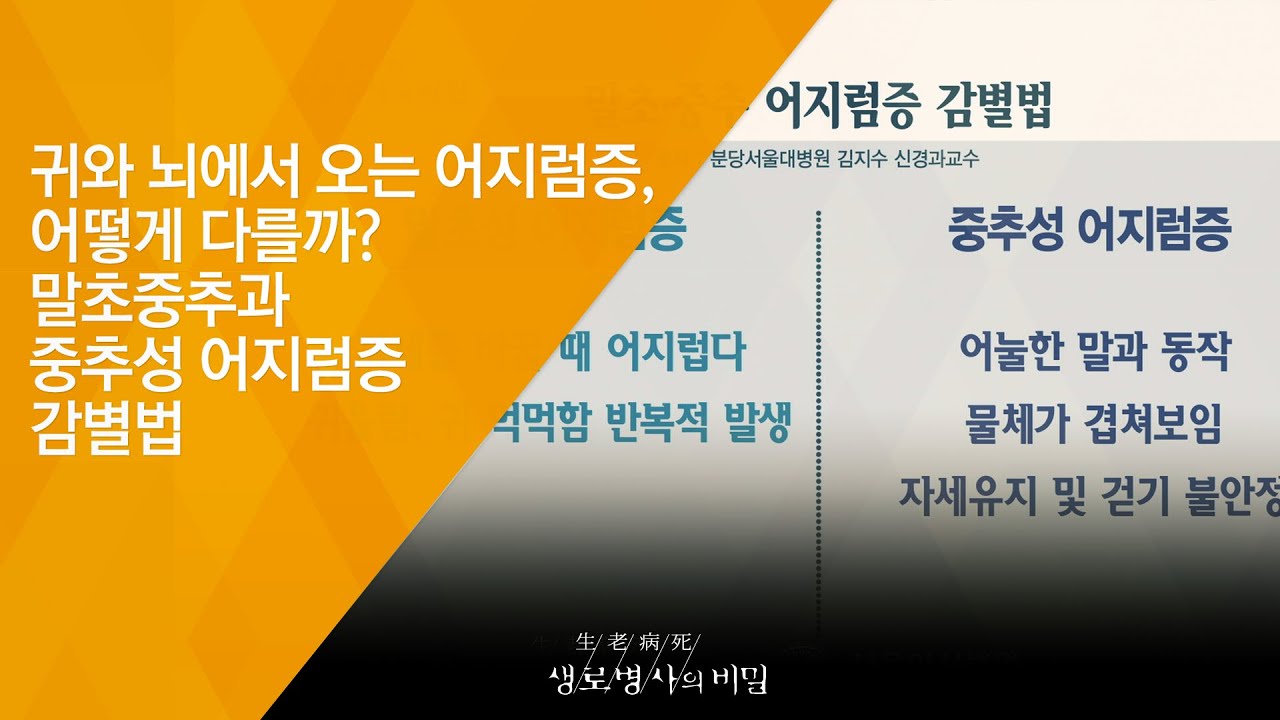 말초성 중추성 어지럼증은 어떻게 다를까?