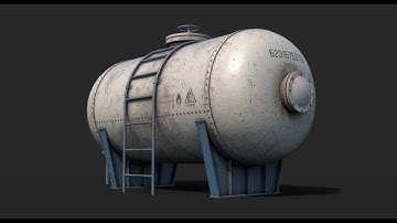 Tank Container White 3D Model - Marmoset Toolbag 3