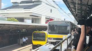 【新旧の「ミツB」が早速並ぶ！】営業では使われない両国駅３番線に入線　試9362M E235系0番台　ミツB31編成　性能確認試運転　総武快速線　両国駅にてE231系ミツB14と並ぶ