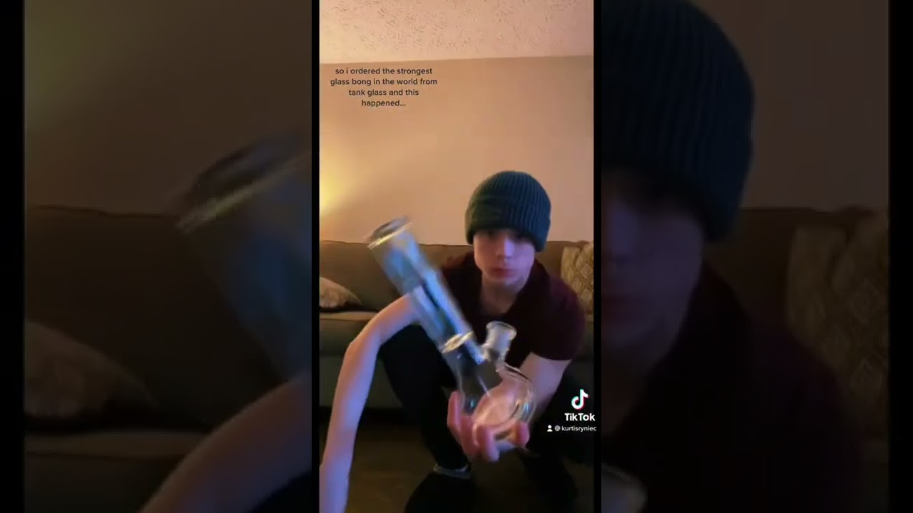 Tank Glass bong breaking first drop unboxing #1    