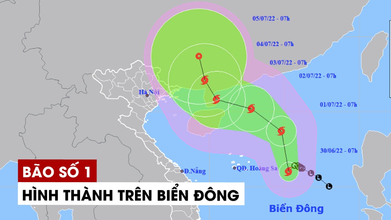 Áp thấp nhiệt đới đã mạnh lên thành bão số 1 trên Biển... - youtube