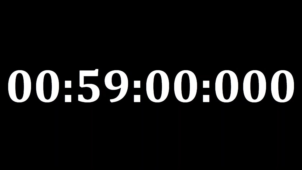 CLOCK 59 minutes = 3540 seconds = 3540000 miliseconds, Full HD 60fps, no audio