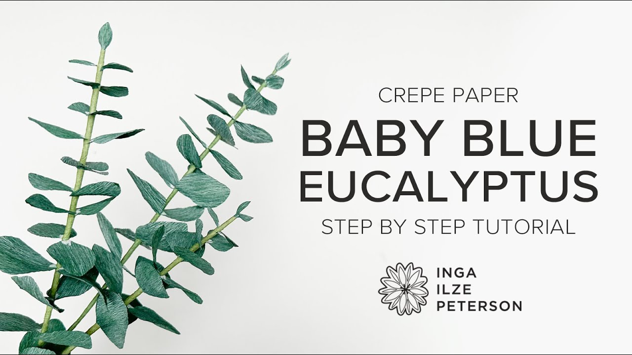 Make Baby Blue Eucalyptus from Crepe Paper Step by Step Tutorial YouTube