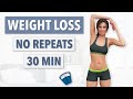 30 min weight loss  full body workout no repeats
