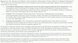 Listen to the pod cast titled Operation Trojan Shield A Global Takedown above  This case talks about