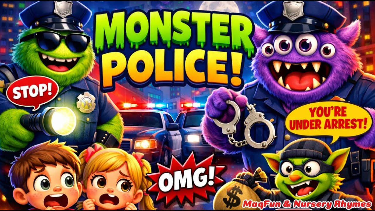 Monster Police | Fun Kids Song | Maqfun & Nursery Rhymes I Nursery Rhymes for Children