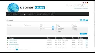 Cabman Online Absenties Intro Vervoerder
