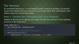 How to Invalidate CADisplayLink with a UIButton in iOS Development