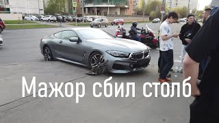 Мажор на спортивном BMW въехал в столб, Митино, Москва