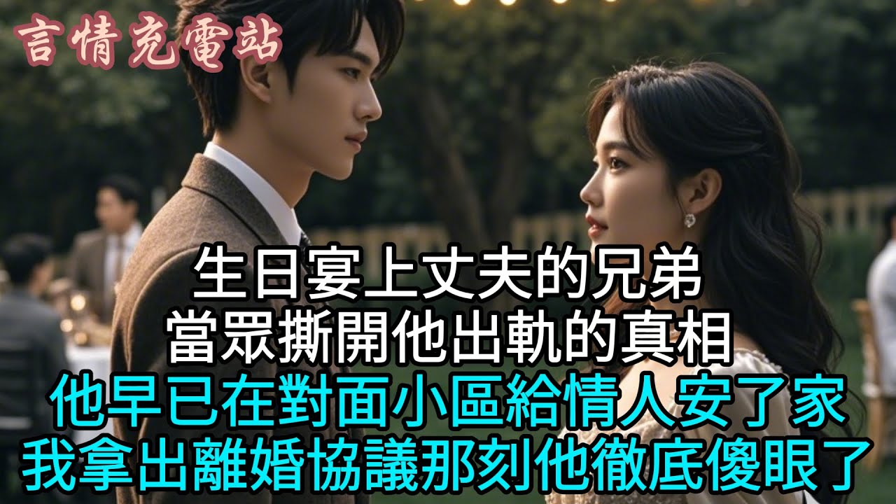 生日宴上，丈夫的兄弟當眾撕開他出軌的真相 —— 那個口口聲聲說應酬辛苦的男人，早已在對面小區給情人安了家。沈清媛的八年深情，终究成了一場精心策劃的笑話。#小说 #故事 #情感 #言情 #完结