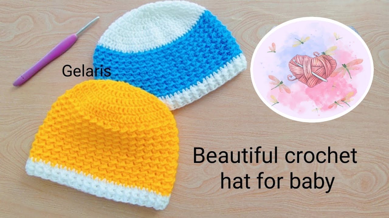 آموزش بافت کلاه نوزادی 😍seersucker hat knitting pattern💖 easy knitting and purls