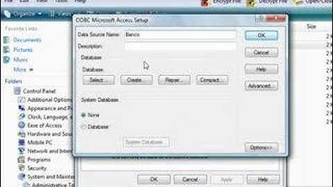 Criando uma conexao ODBC com banco Access