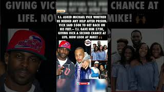 T.I.’s $75,000 Gift: Giving Michael Vick a Second Chance! 🏈💰 #shorts #Viral #trending