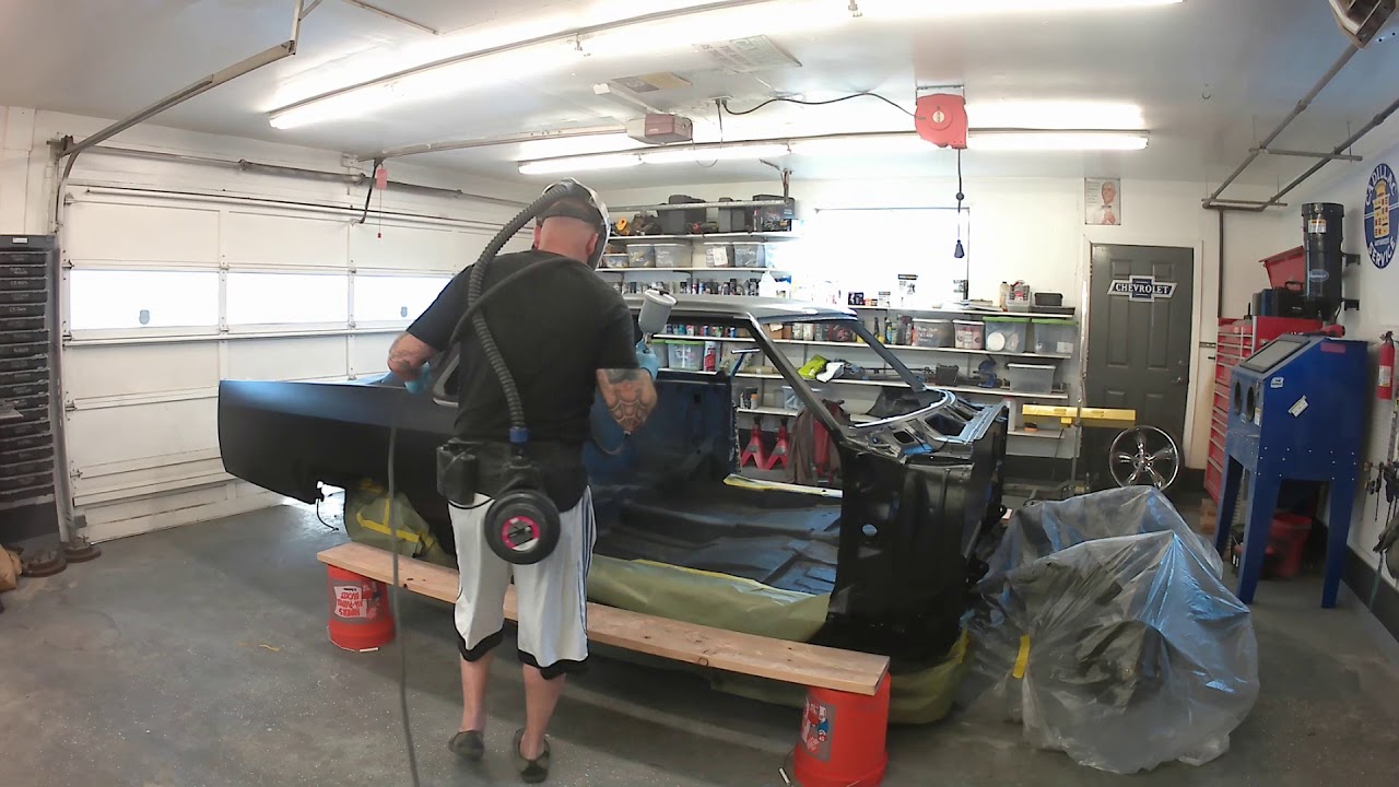 Omni Epoxy Primer + Feather Fill G2 spray out on the 1965 Cadillac