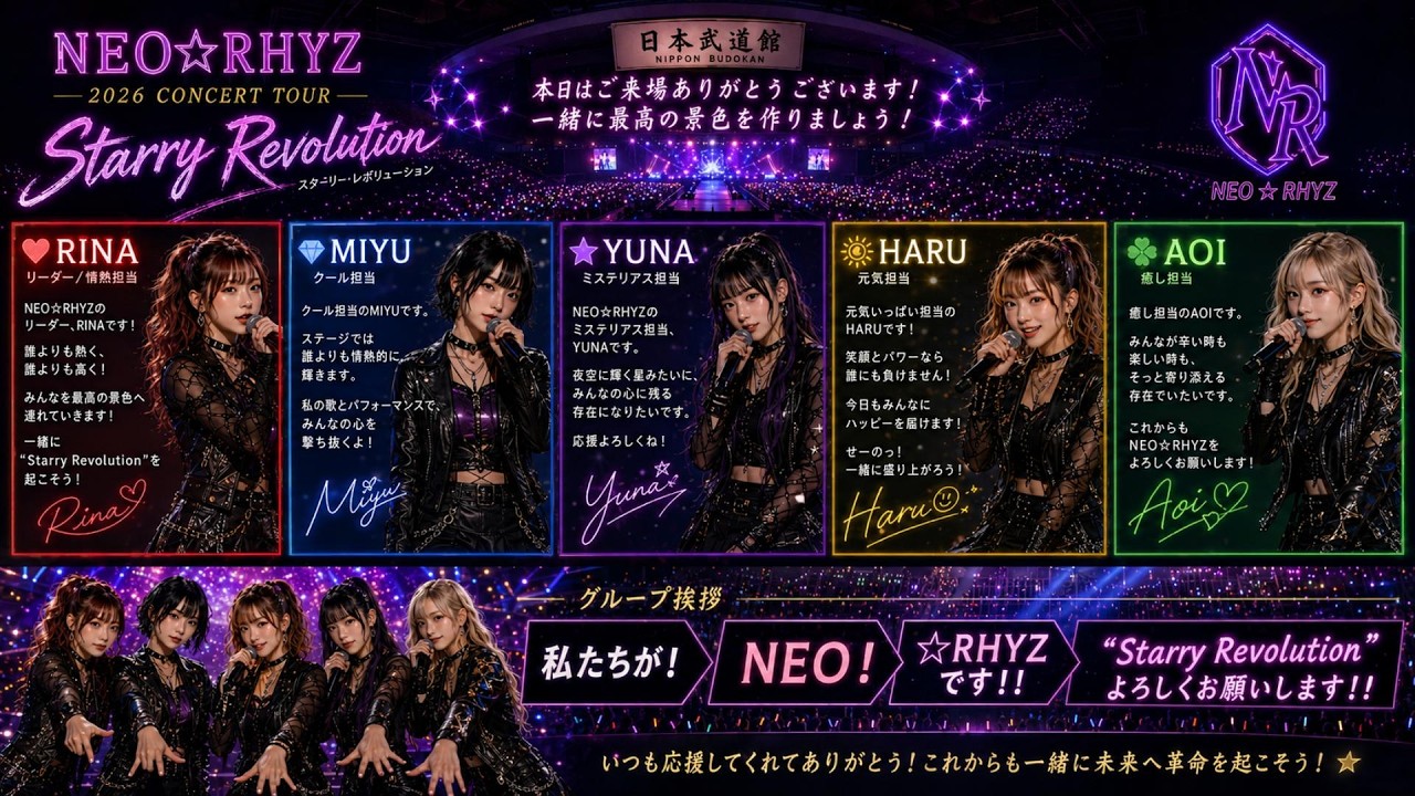 Shining Revolution NEO☆RHYZ 武道館ライブ バズーカ入り この曲「Shining Revolution」は、まさに**「王道の希望と絆の物語」**というイメージです。