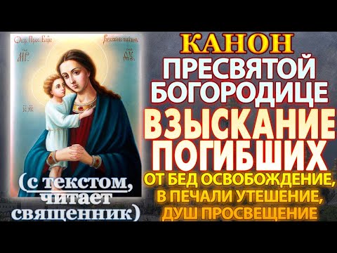 Канон Пресвятой Богородице пред иконой Взыскание погибших, от бед освобождение, в печали утешение