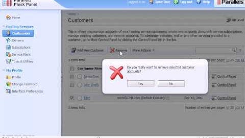 How to remove a Customer or Subscription in Plesk