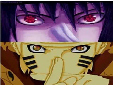 Sasuke Eternal Mangekyou Sharingan Vs Naruto Kyubi Mode