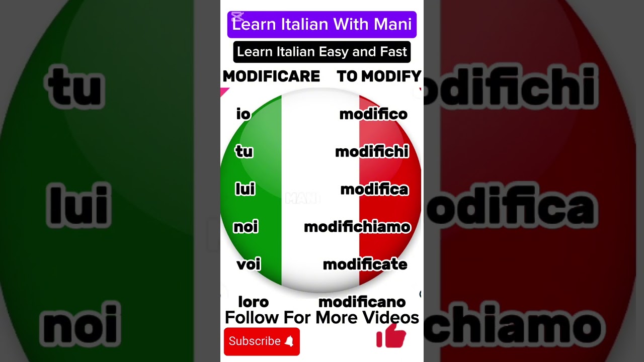 Modificare in 60 Seconds! Italian Verbs 