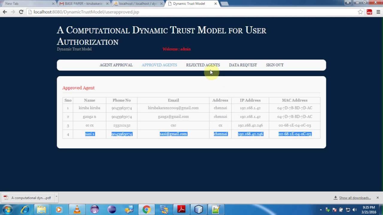 A Computational Dynamic Trust Model for User Authorization