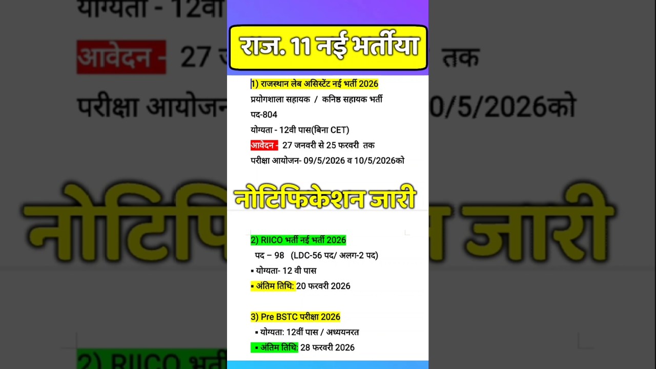 rajasthan new vacancy 2026 / rsmssb latest update / new govt job rajsthan / 