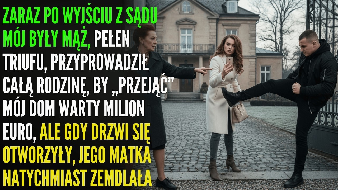 Z sądu wyszłam z wyrokiem rozwodowym w ręku, a mój były mąż już świętował, że przejmie moją willę warta 5 milionów. Nie minęła godzina, a pod domem stali teściowa z szwagrem i furgonetką do...