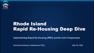 Rapid Re-Housing Deep Dive Webinar