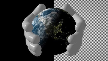 Rotation of the Earth in Hands, Transparent Background (Alpha Channel)