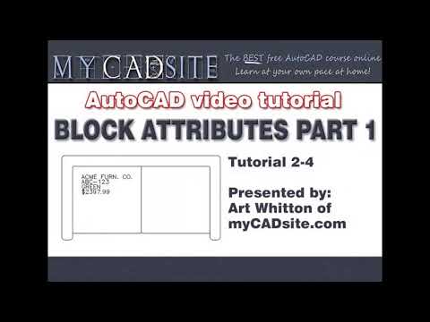 AutoCAD Tutorial Lesson 2-4 Attributes P1 (Complete Beginners Course)