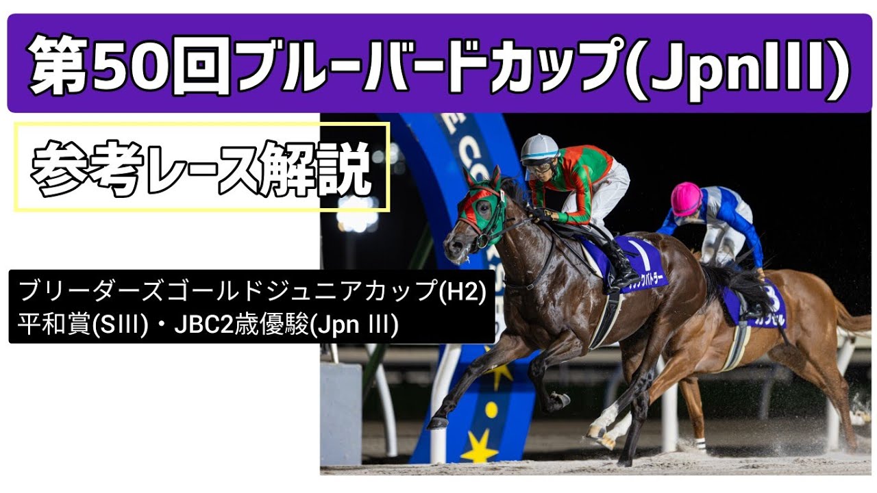 【ブルーバードカップ 2024】「第50回ブルーバードカップ」(JpnⅢ)参考レース解説~「ブリーダーズゴールドジュニアカップ」「平和賞