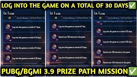 LOG INTO THE GAME ON A TOTAL OF 1/3/5/7/10/15/20/25/30 DAYS ✅ PRIZE PATH ACTIVITY MISSION