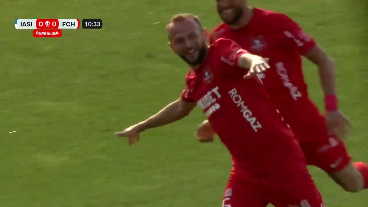 Poli Iași - Hermannstadt 1-3. Gabi Iancu, gol magnific! Câte o bară de  fiecare parte, Robert Ion, eliminat. VIDEO - Playsport