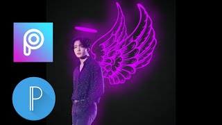 Jungkook Angel. How to create a glowing image using Picsart and PixelLab screenshot 4