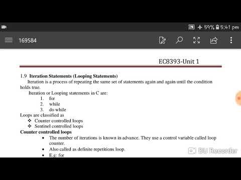 Iteration statements or Looping statements