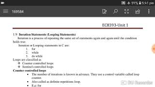 Details Iteration statements or Looping statements Update
