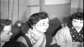 Sailors And Their Japanese Girls Talk To Chaplain And Reads Books In A Chapel At ...Hd Stock Footage