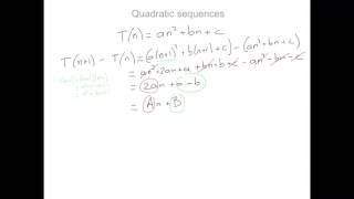 GCSE - quadratic sequences 1 - the theory behind the method